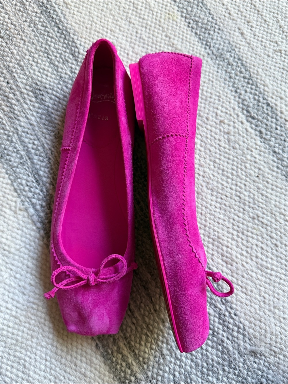 Louboutin Mamadraque Suede Ballet Flat